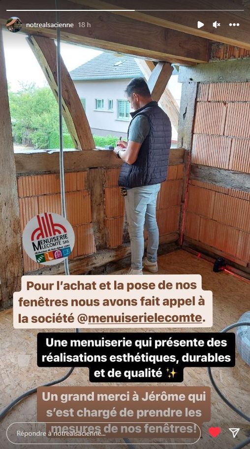 Story Instagram Notre Alsacienne Menuiserie Lecomte